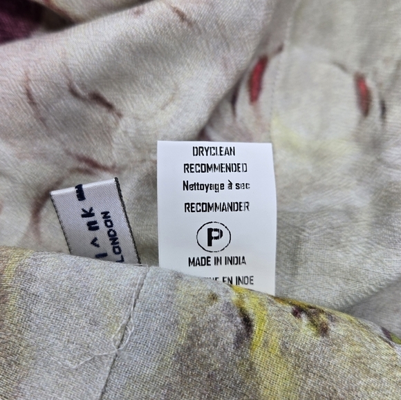 BLANK LONDON WATER COLOR FLORAL INFINITY SCARF 100% MODAL GREEN YELLOW WOMEN OS - Picture 9 of 12